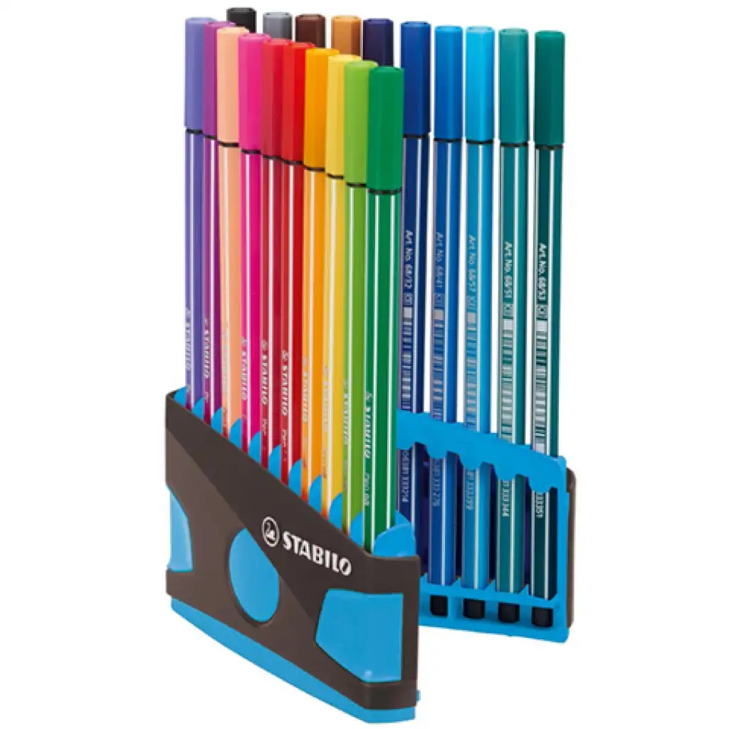 Stabilo: Pen 68 ColorParade Fasermaler 20er-Set in aufklappbarer hellblauer Box kép 2