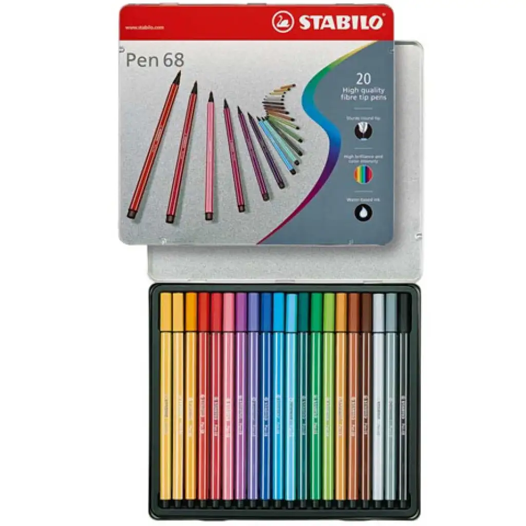 Stabilo: Pen 68 Filzstift-Set in Metalldose, 20 Stück kép 2