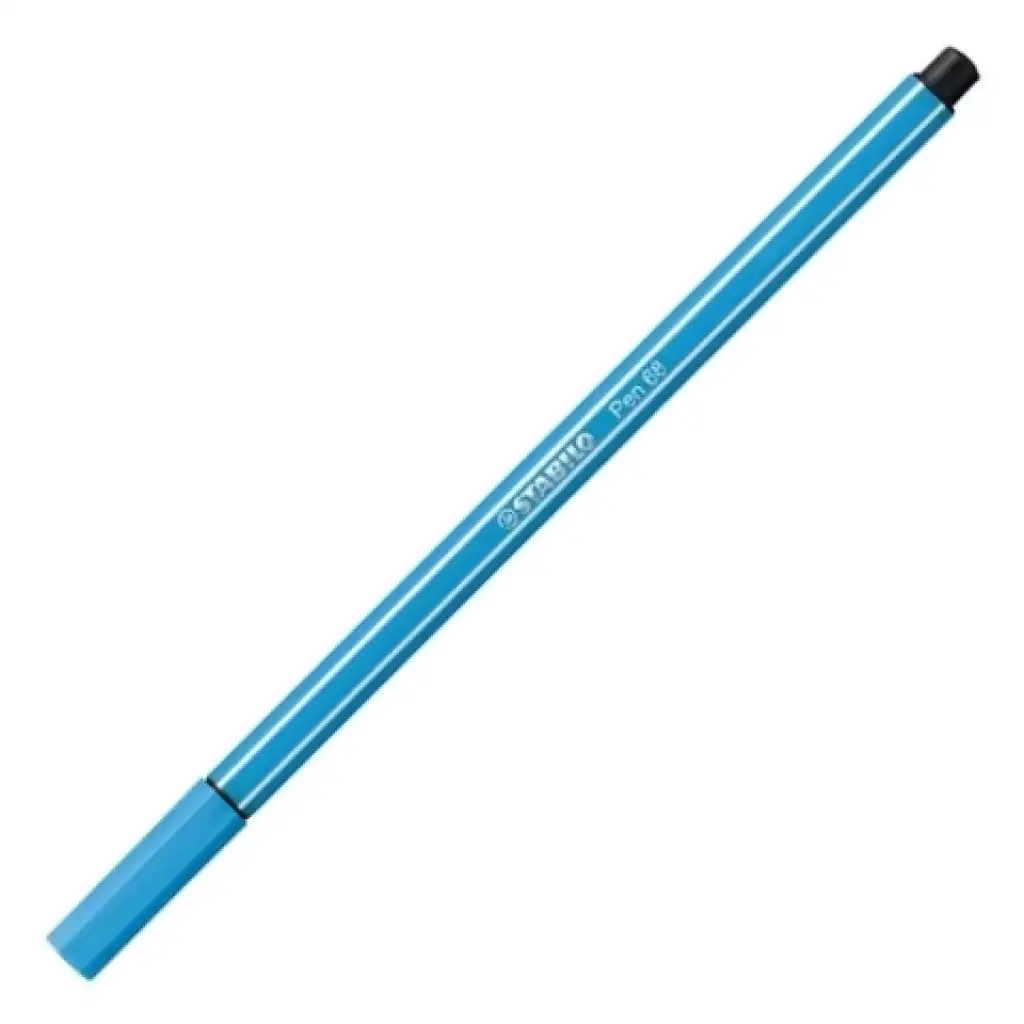Stabilo: Pen 68 Filzstift in fluoreszierendem Blau, 1 mm