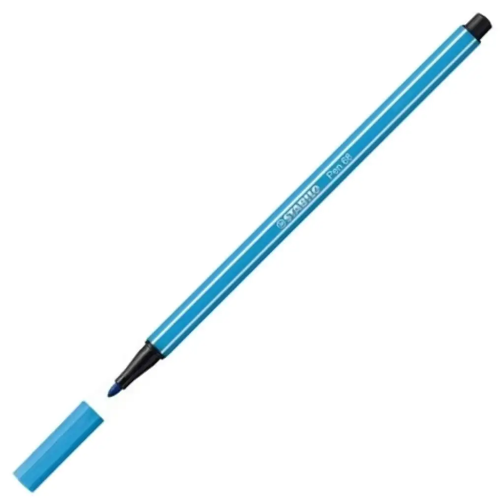 Stabilo: Pen 68 Filzstift in fluoreszierendem Blau, 1 mm kép 2