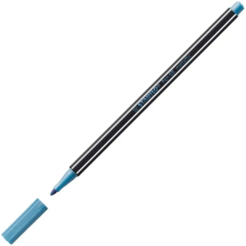 Stabilo: Pen 68 blauer Metallic-Filzstift