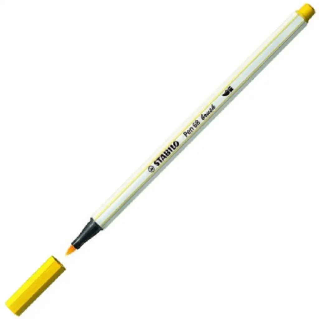 Stabilo: Pen 68 brush Pinselstift gelb