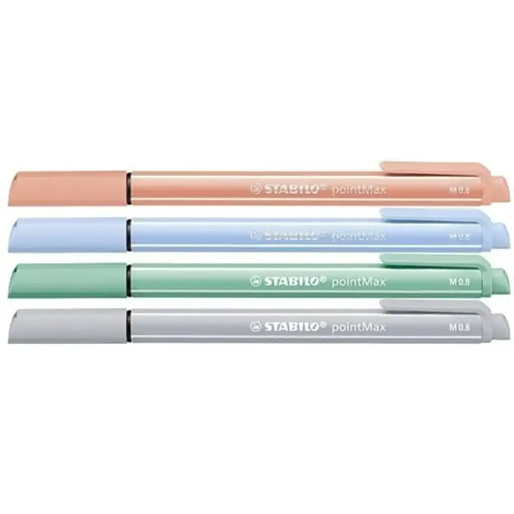 Stabilo: pointMax Fasermaler-Set mit Pastellfarben, 4 Stück, M 0,8mm kép 2