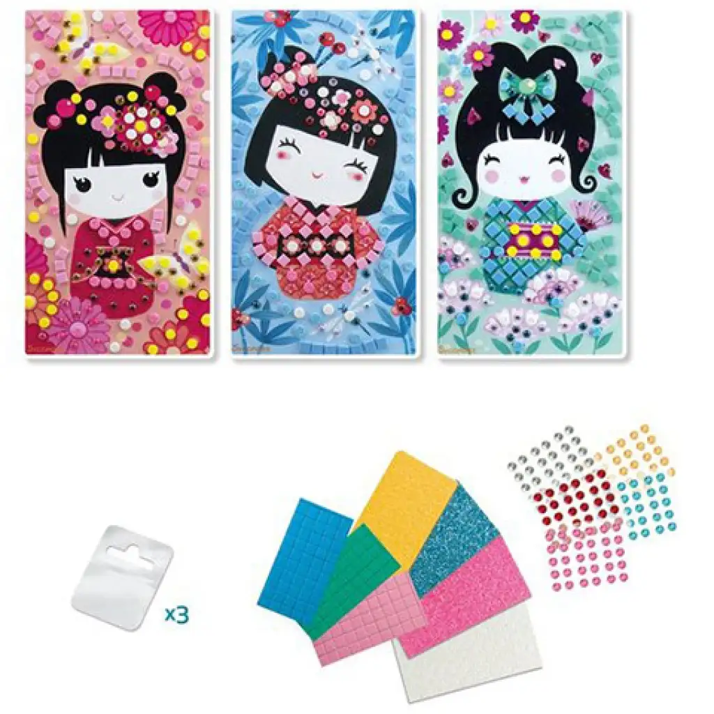 Stickn Fun Mosaikbild-Set - Kokeshi kép 2