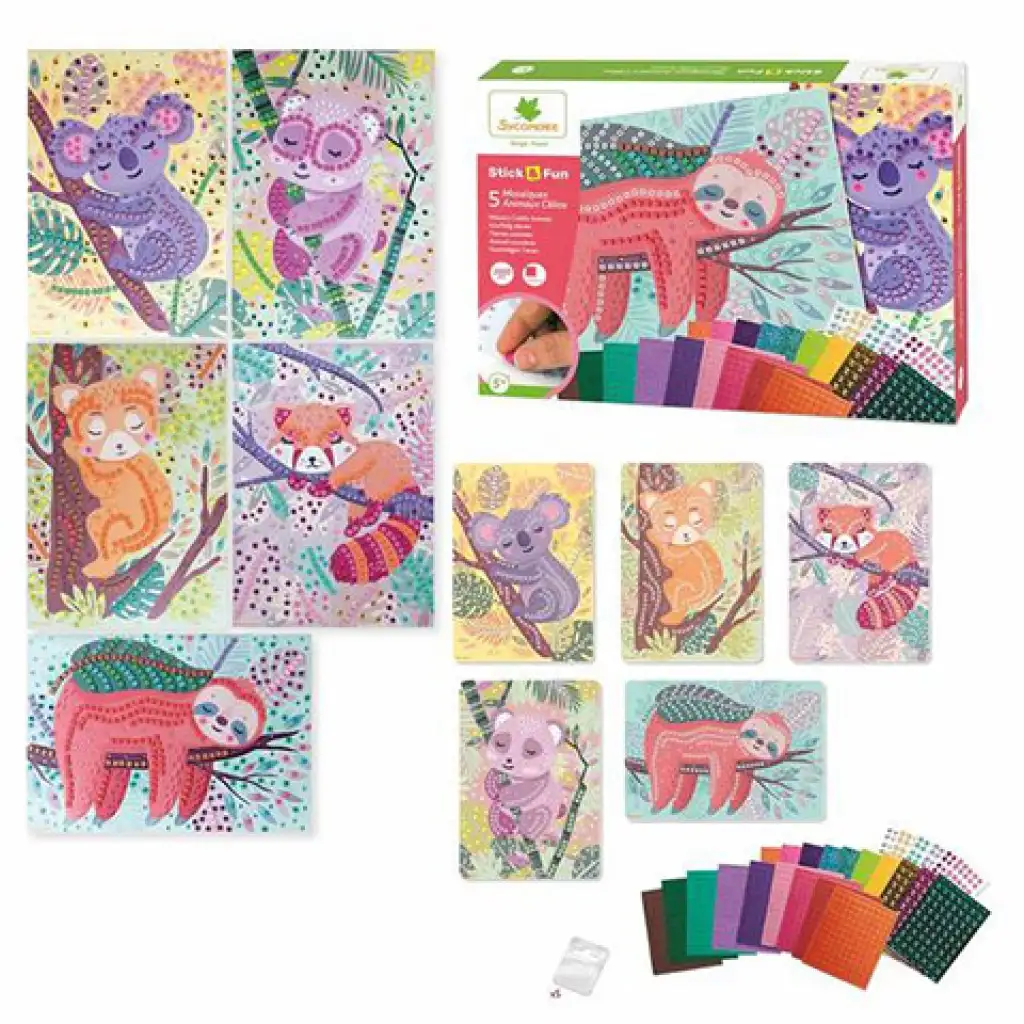 Stickn Fun Mosaikbild-Set - Kuschelige Tiere kép 2