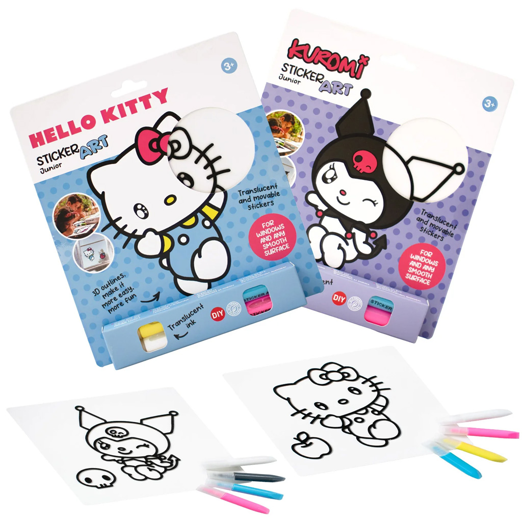 Sticker Art: Hello Kitty ausmalbares Sticker-Set, verschiedene Ausführungen, 1 Stück – Comansi