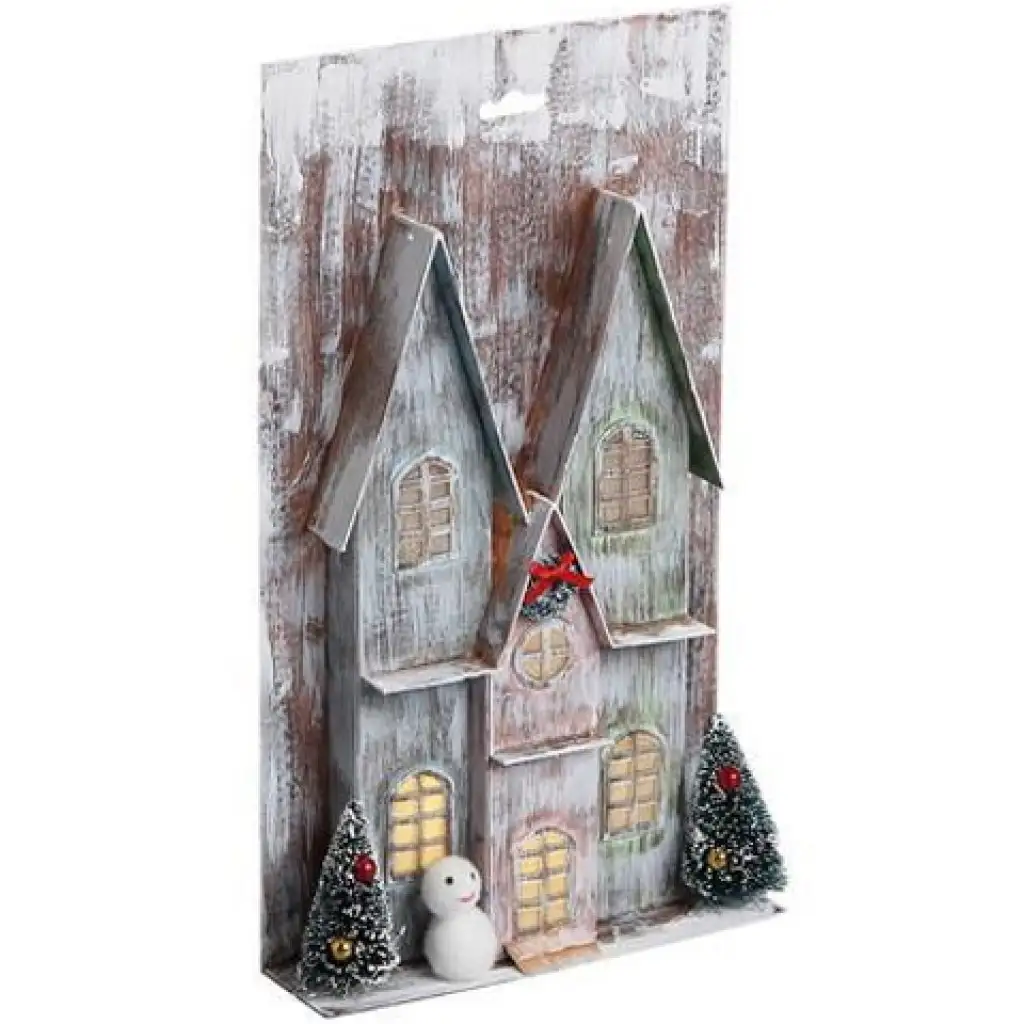 Stop & Look: Weihnachtshaus aus Papier mit Licht 17x5x30cm