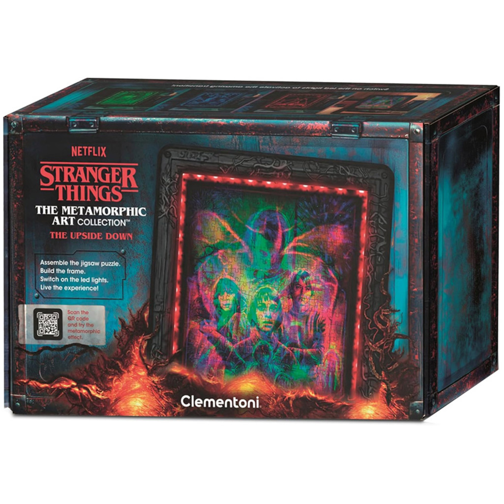 Stranger Things 520-teiliges Puzzle mit Rahmen und RGB-LED-Beleuchtung – Clementoni