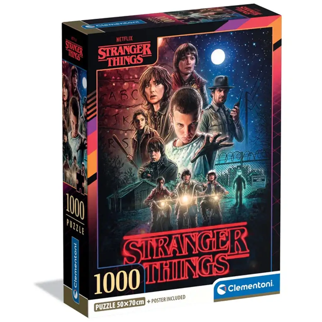 Stranger Things Staffel 1 1000-teilige Puzzle mit Poster - Clementoni