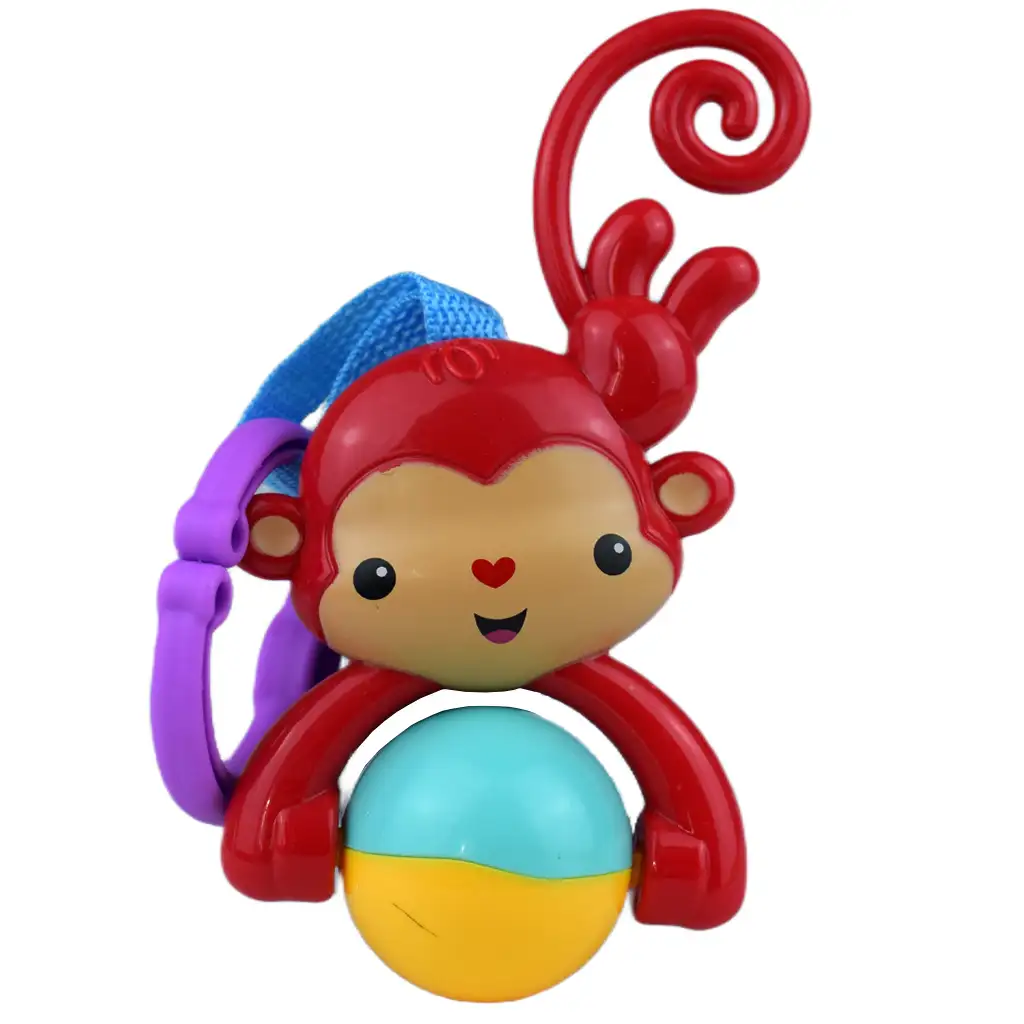 Sun Baby: Fröhlicher Affe BPA-freie Rassel mit drehbarem Ball kép 3