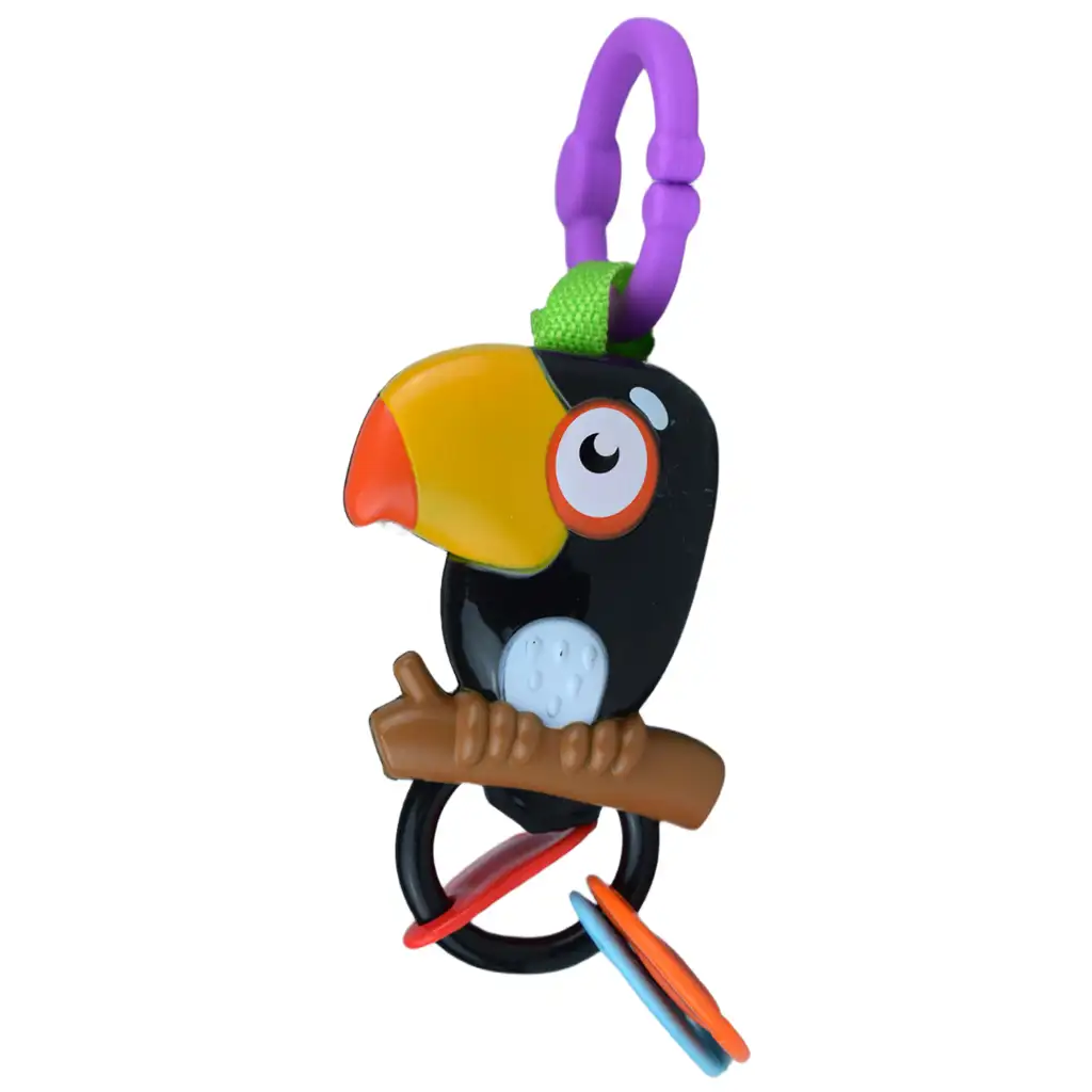 Sun Baby: Fröhlicher Tukan BPA-freie Baby-Rassel und Beißring kép 4