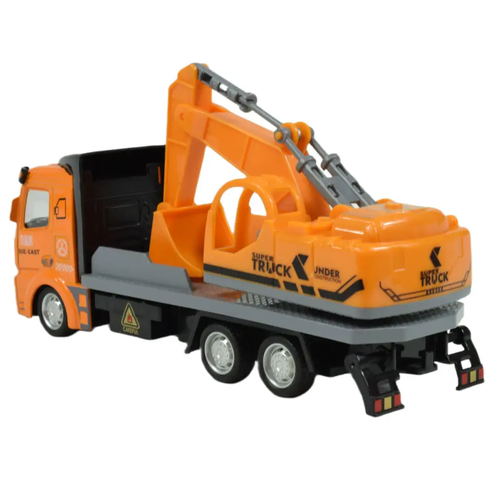Super Truck: Schwungrad-Baggerlader-LKW 19cm kép 3
