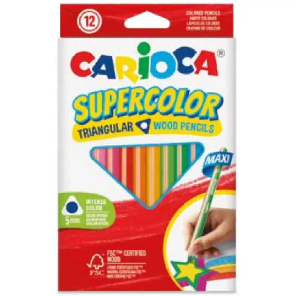 SuperColor dreieckige 12er Maxi-Buntstift-Set - Carioca