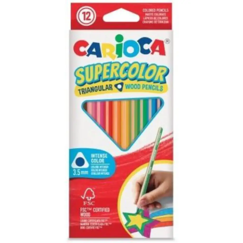 SuperColor dreieckige 12er Pack Buntstifte - Carioca