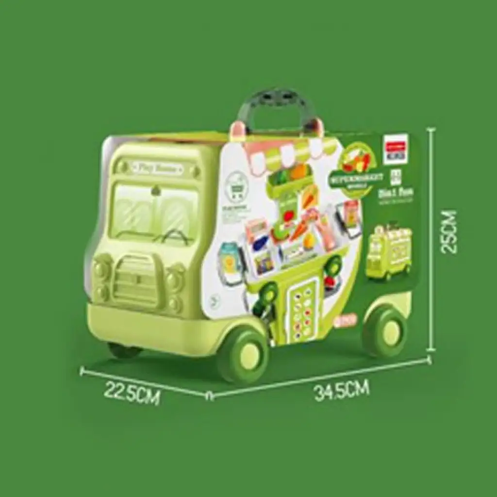 Supermarkt-Spielset in rollendem Aufbewahrungsbehälter, 37-teilig kép 2