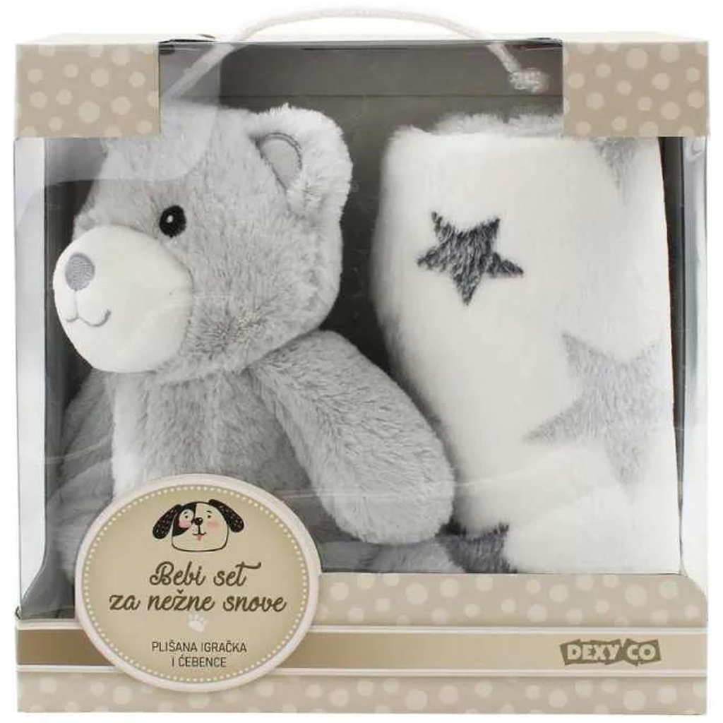 SweetDreams: Decke und Plüschbär in Grau