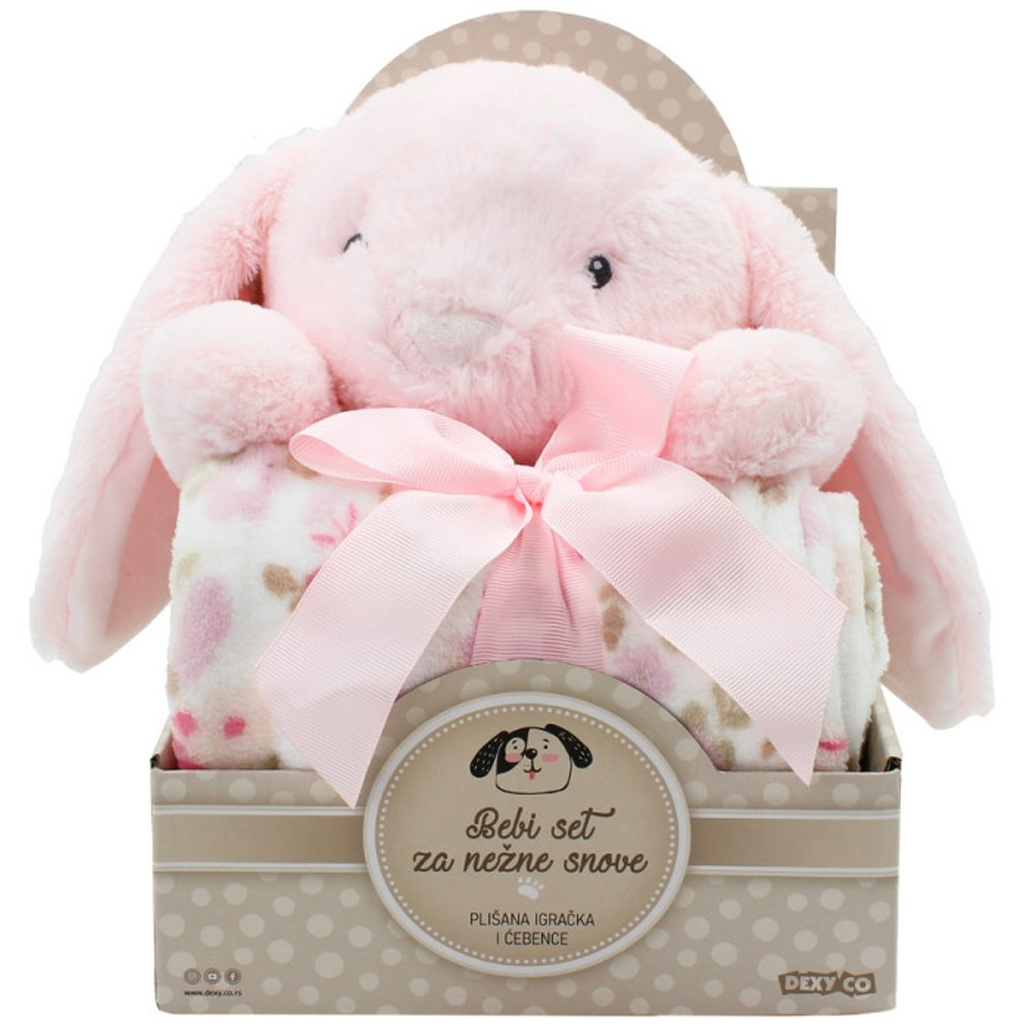 SweetDreams: Decke und Plüschhase in Rosa