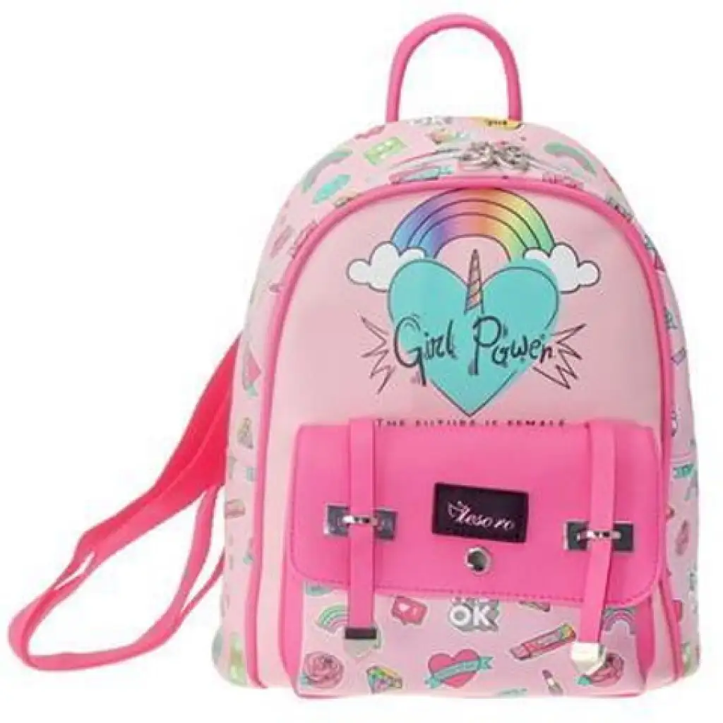 Tesoro: Rosa Girl Power Rucksack 20x10x25cm