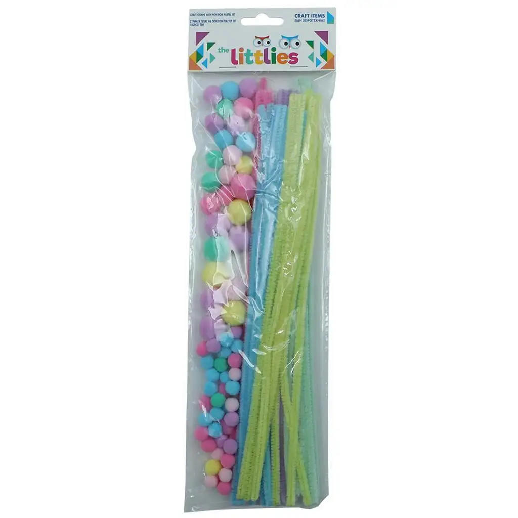 The Littlies: Bastelset mit Pompons und Chenilledraht, 100-teiliges Set