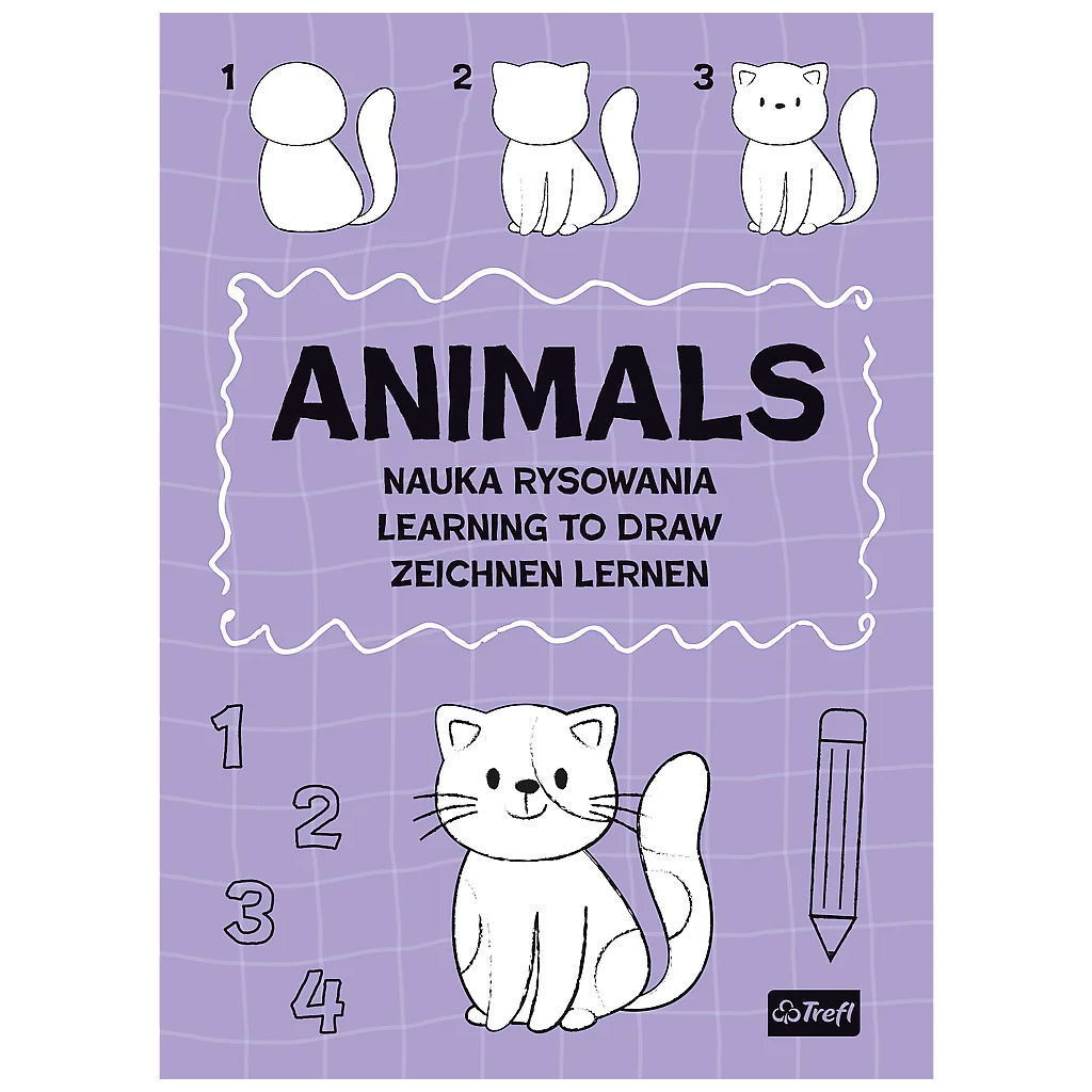 Tiere Schritt für Schritt zeichnen – Beschäftigungsheft von Trefl
