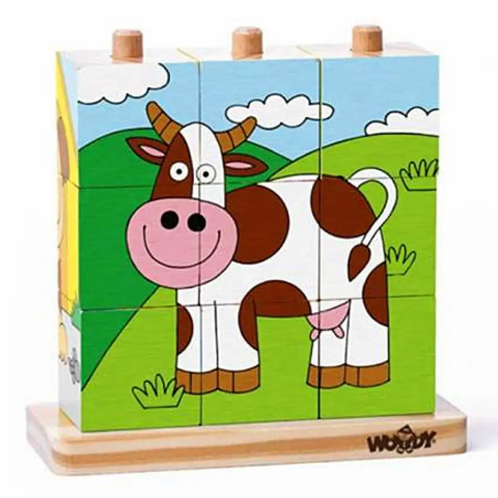 Tierischer Holzklotz-Puzzle-Spiel