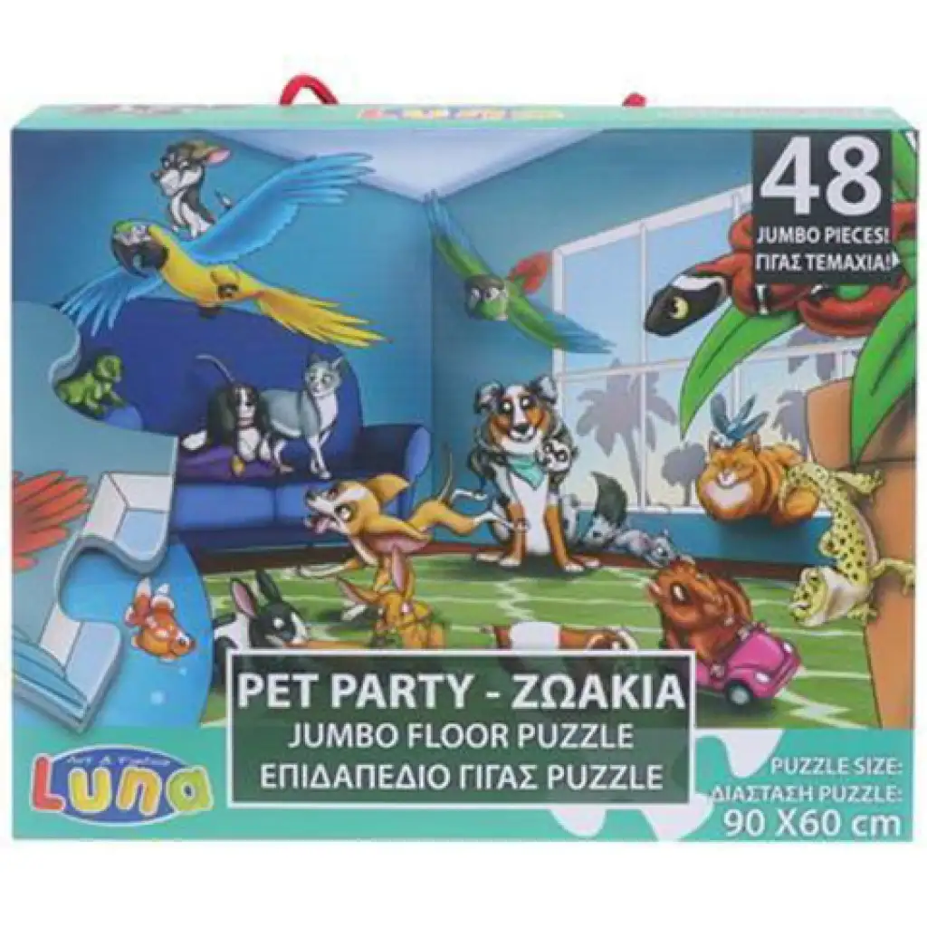 Tierparty 48-tlg. Bodenpuzzle 60x90cm