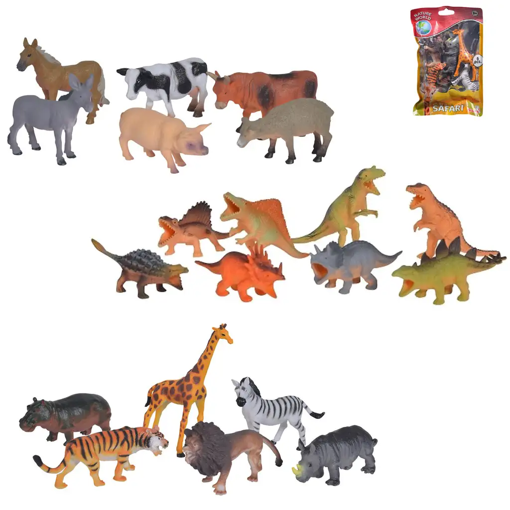 Tierspielfigurenset mit Bauernhof-, Dinosaurier- oder Dschungeltieren - Simba Toys kép 1
