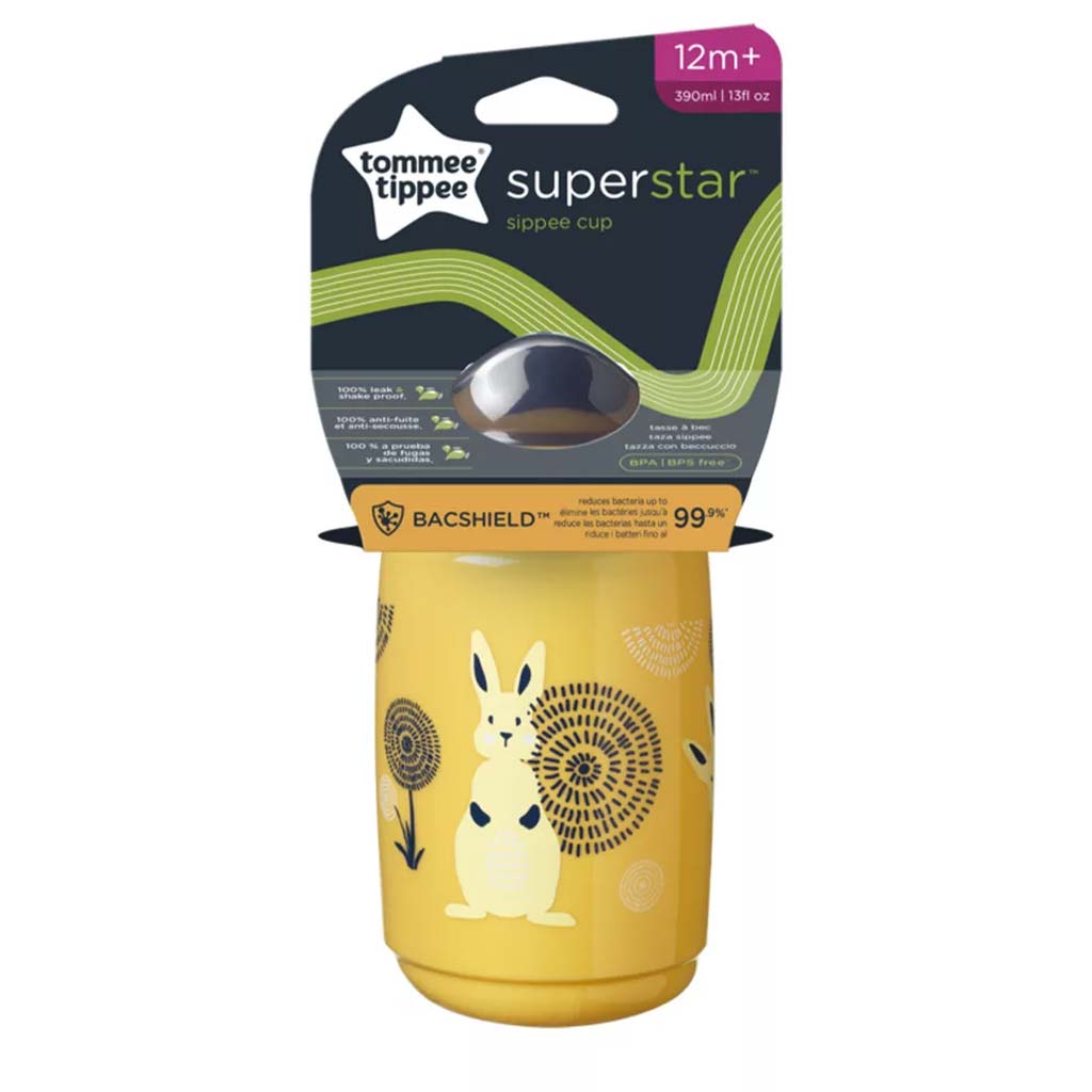 Tommee Tippee: Superstar Trinkbecher mit Häschen-Motiv, gelb, 390 ml (ab 12 Monaten)