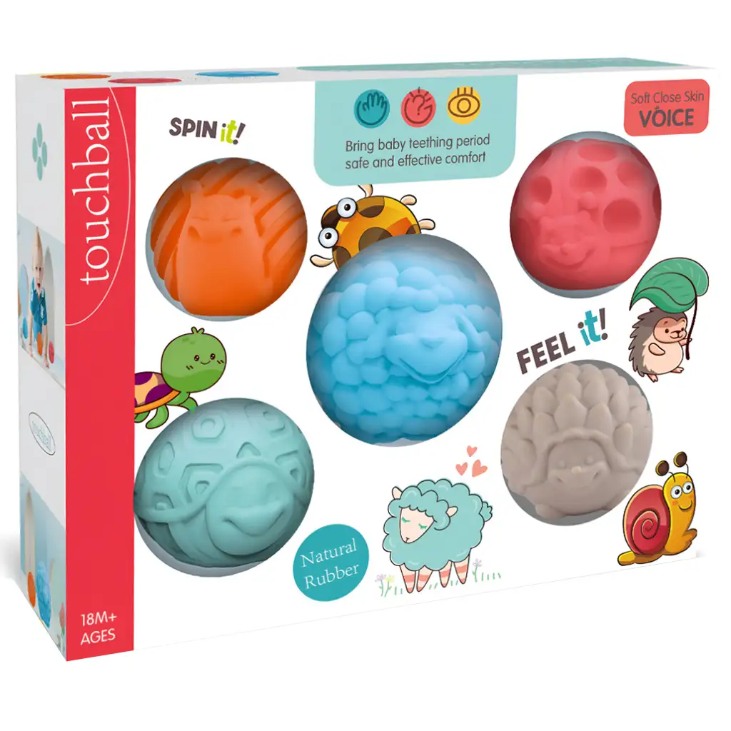 Touchball: 5-teiliges Tierset zur Förderung des Tastsinns