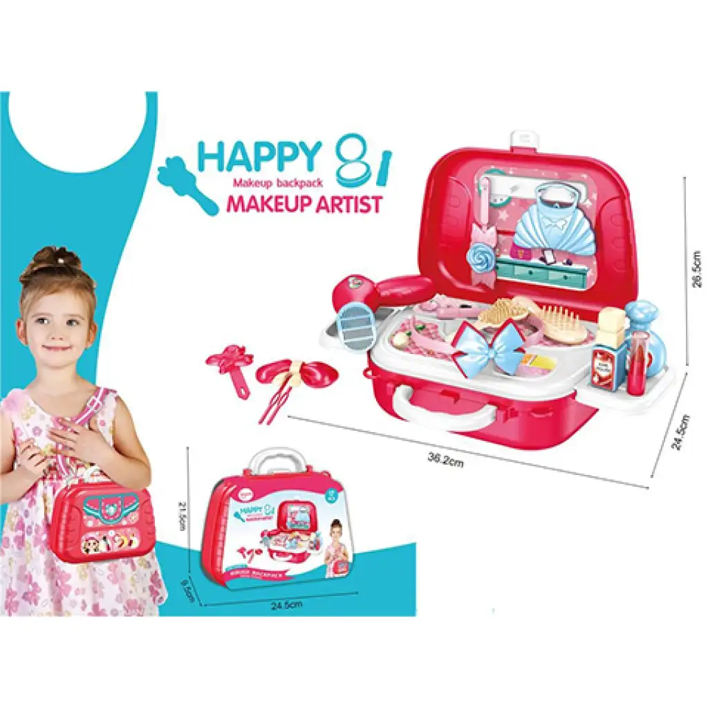 Tragbares rotes Friseurset im Koffer, 17-teiliges Set