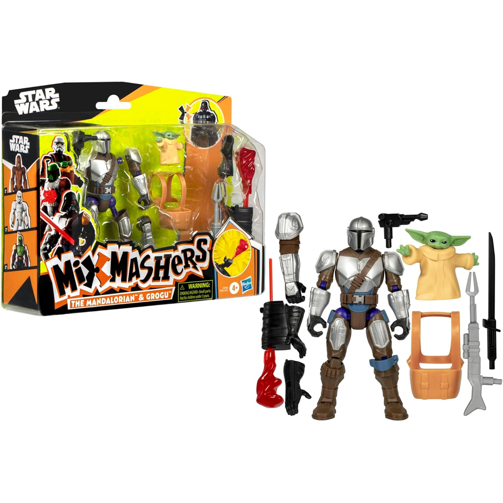 Transformers: Mix Mashers Deluxe Mandalorian und Grogu Figur mit Zubehör - Hasbro