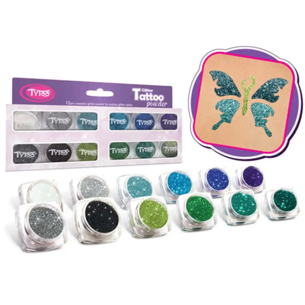 TyToo: Auswahl an kalten Farben Glitzerset 12x2,5ml kép 2