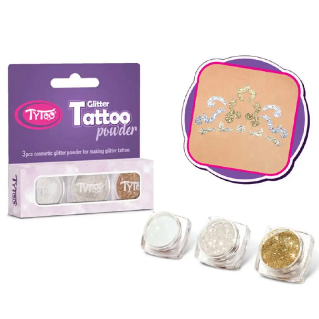TyToo: Diamant-, Weiß- und Champagnerfarbener Glitzer-Set 3x2,5ml kép 2