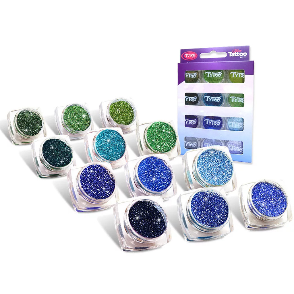 TyToo: Glitzerpuder-Set in kalten Farbtönen, 12 x 2,5 ml kép 2