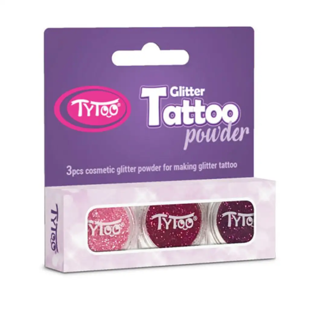 TyToo: Rosa, Malve und Dunkelmalve Glitzerpulver-Set 3x2,5ml