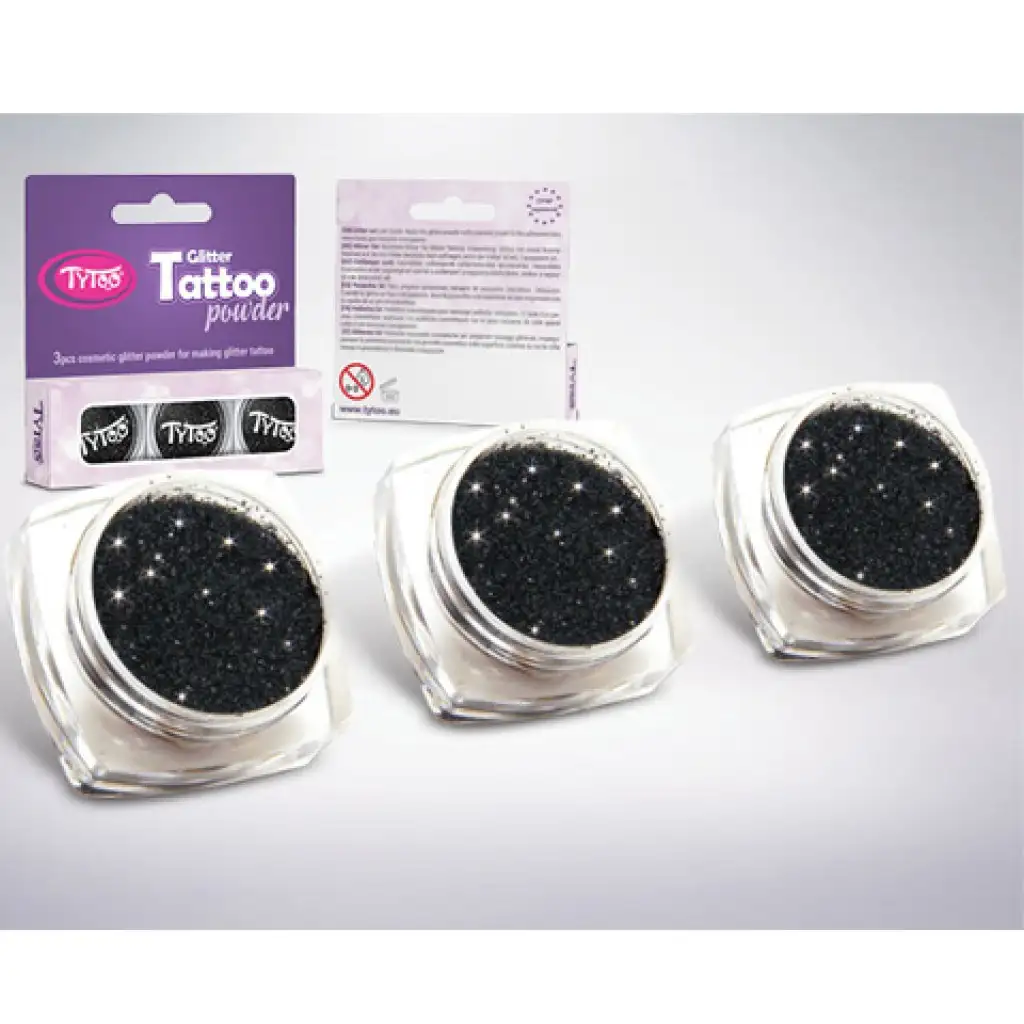TyToo: Schwarzes Glitzerpulver-Set 3x2,5ml kép 2