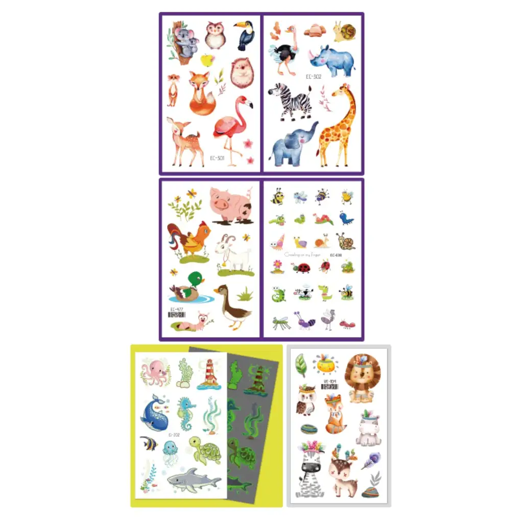 TyToo: Tier-Tattoo-Aufkleber-Set, 69 Stück kép 2