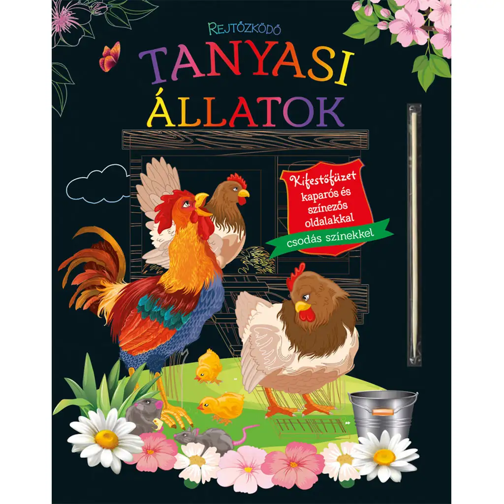 Versteckte Bauernhoftiere - Malbuch mit Kratz- und Ausmalseiten