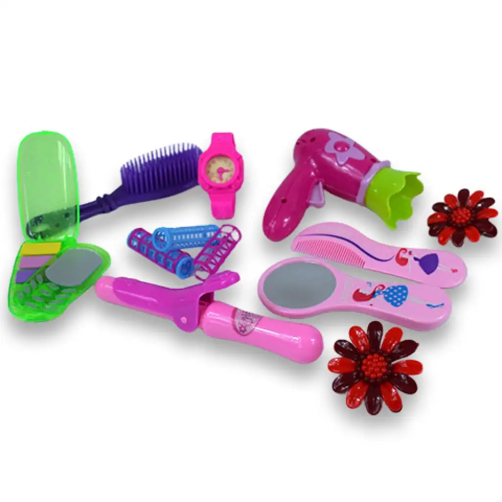 Vouge Girl: 11-teiliges Schönheitset mit Haarklammern, Haartrockner und Telefon kép 6