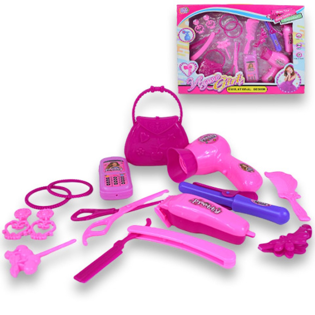 Vouge Girl: 12-teiliges Schönheitset mit Friseurbedarf, Telefon und Ohrringen