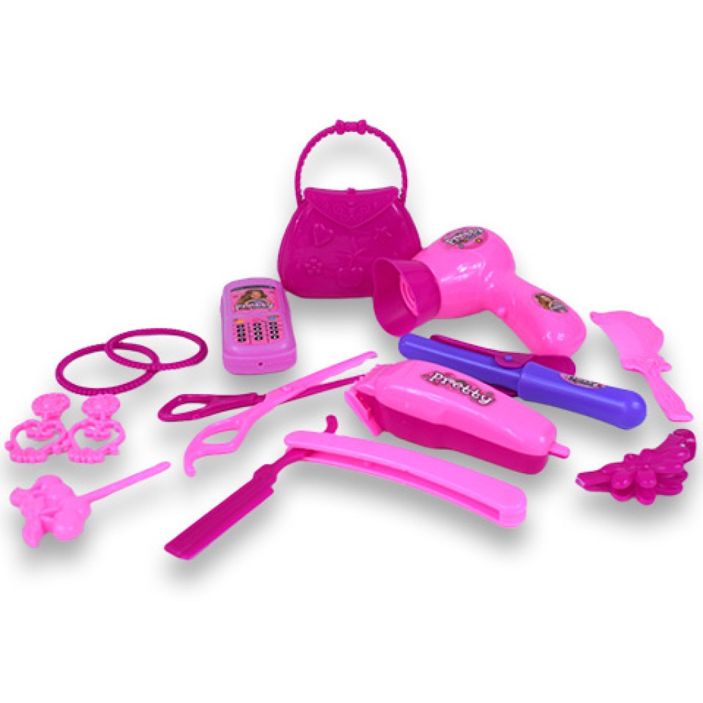 Vouge Girl: 12-teiliges Schönheitset mit Friseurbedarf, Telefon und Ohrringen kép 5