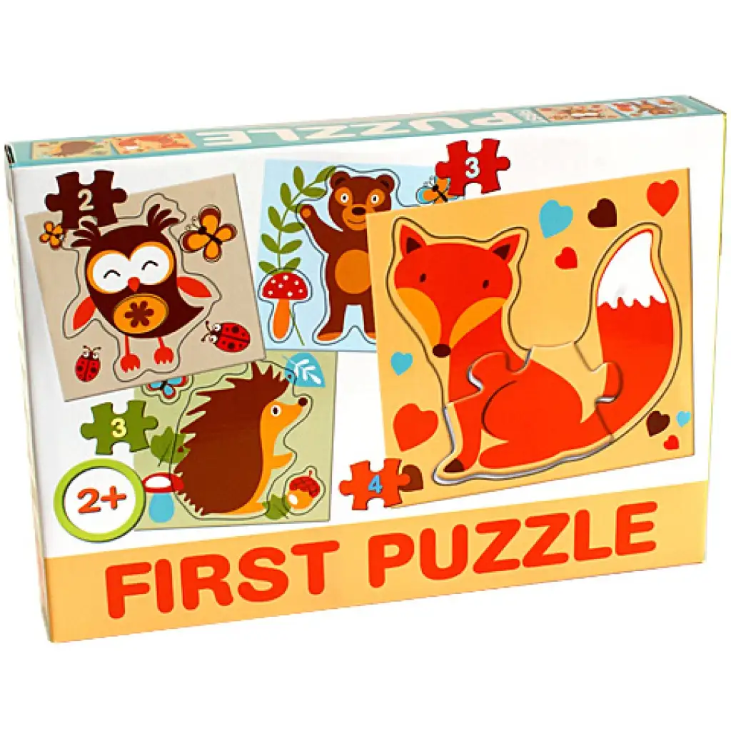 Waldtiere Baby-Puzzle - D-Toys kép 1
