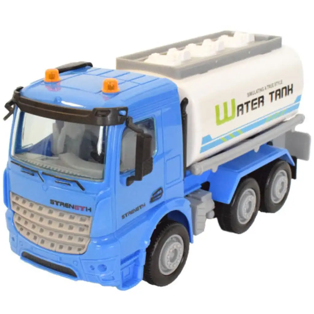 Weiß-blauer Wassertank-LKW 17cm kép 2
