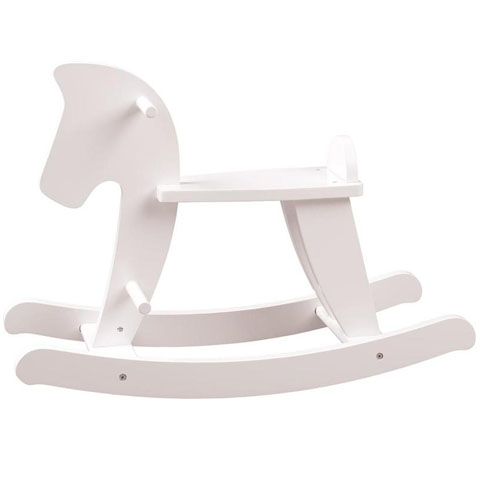 Weißes Holzschaukelpferd - Woodyland