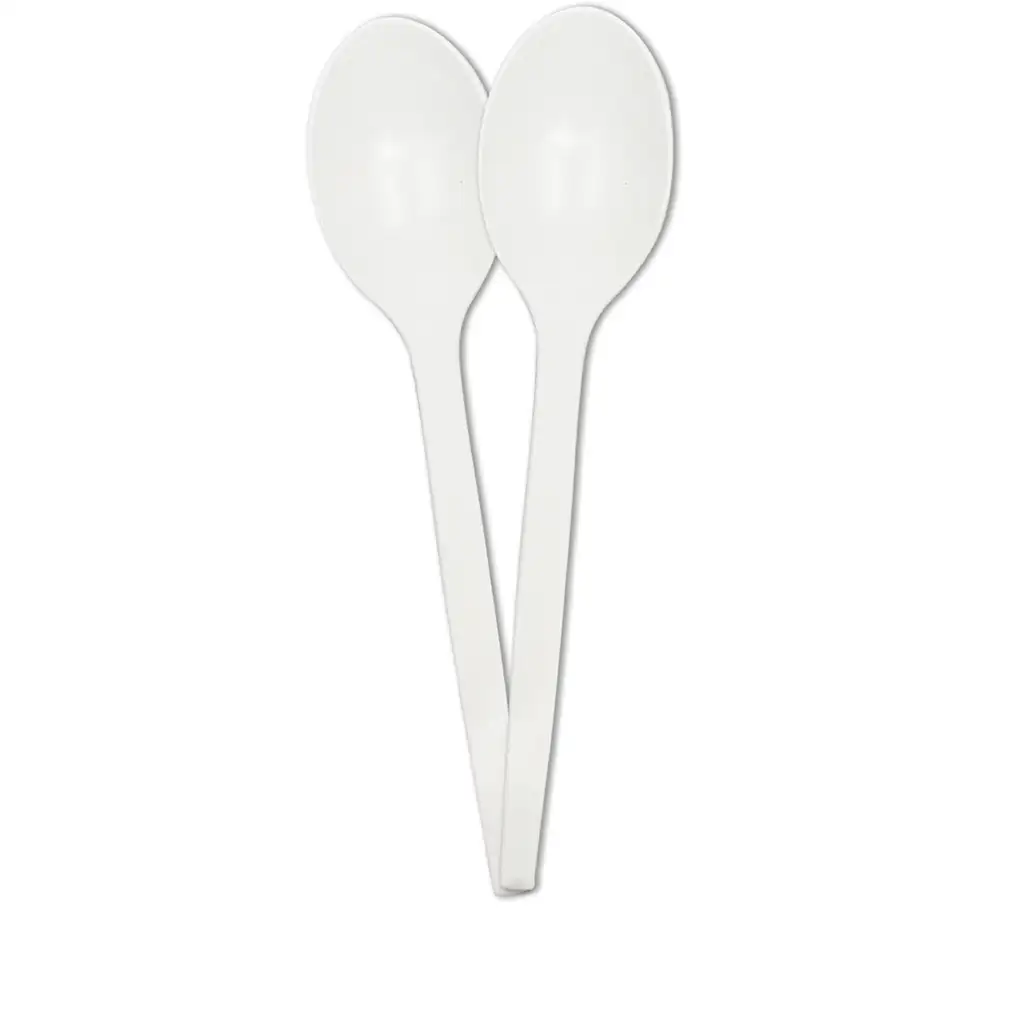 Weißes wiederverwendbares Löffel-Set, 10 Stück