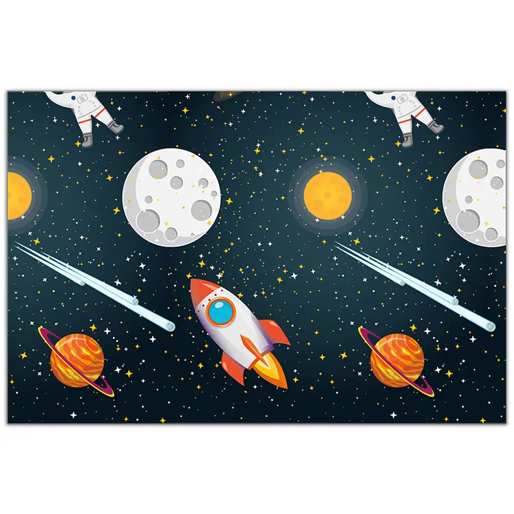 Weltraumabenteuer Kunststoff-Tischdecke 120x180cm