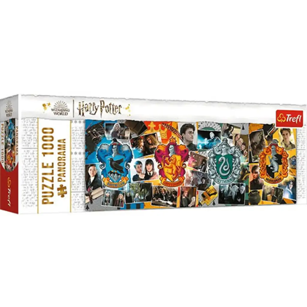 Wizarding World: Die vier Häuser von Hogwarts Panorama-Puzzle 1000 Teile - Trefl