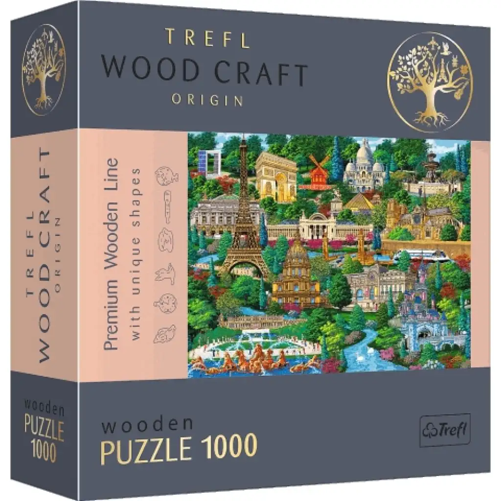 Wood Craft Berühmte Orte: Frankreich 1000-teiliges Premium-Holzpuzzle - Trefl