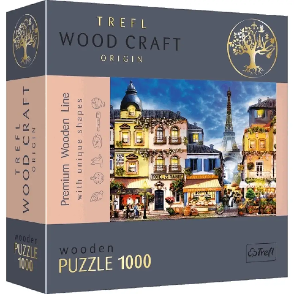 Wood Craft: Französische Gasse 1000-teiliges Premium-Holzpuzzle - Trefl