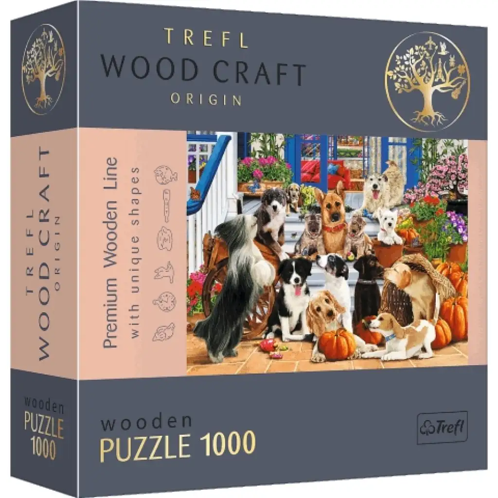 Wood Craft: Hundefreundschaft 1000-teiliges Premium-Holzpuzzle - Trefl